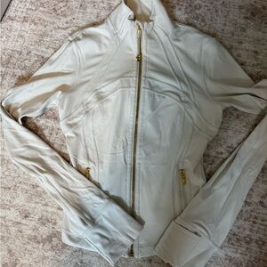lululemon athletica Define Nulu Cream Zip-Up Jacket with Gold Hardware